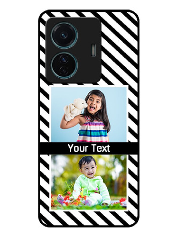 Custom Vivo T1 Pro 5G Custom Metal Phone Case - Black And White Stripes Design