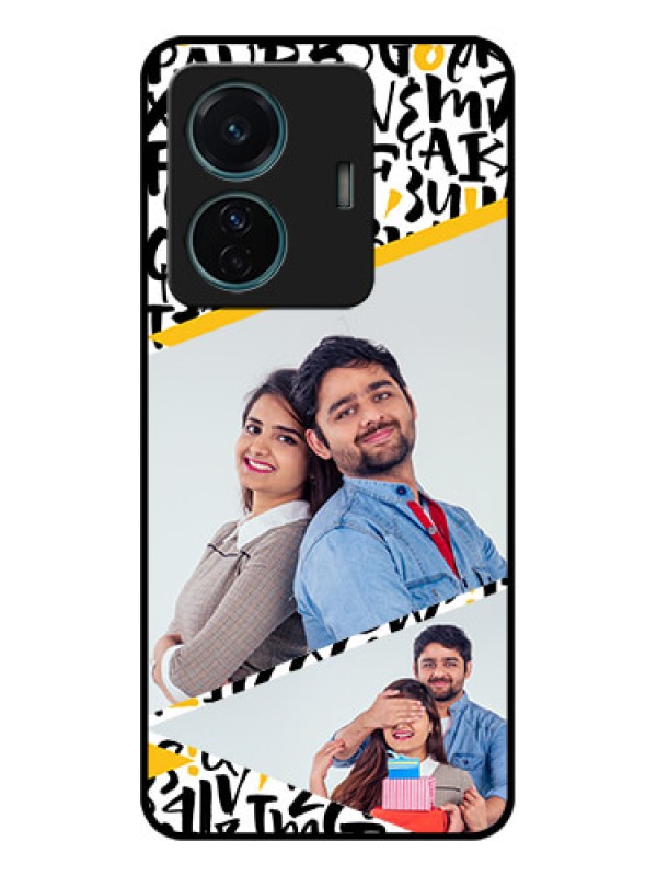 Custom Vivo T1 Pro 5G Custom Metal Phone Case - Letters Pattern Design