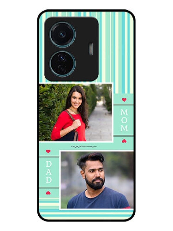 Custom Vivo T1 Pro 5G Custom Metal Phone Case - Mom and Dad Pic Design
