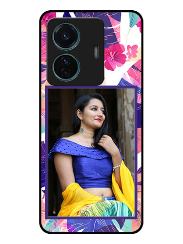 Custom Vivo T1 Pro 5G Custom Metal Phone Case - Abstract Floral Design