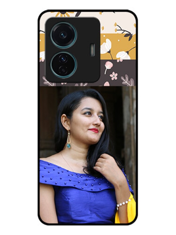 Custom Vivo T1 Pro 5G Custom Metal Phone Case - Stylish Floral Design