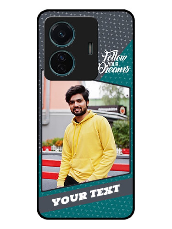 Custom Vivo T1 Pro 5G Custom Metal Phone Case - Background Pattern Design With Quote