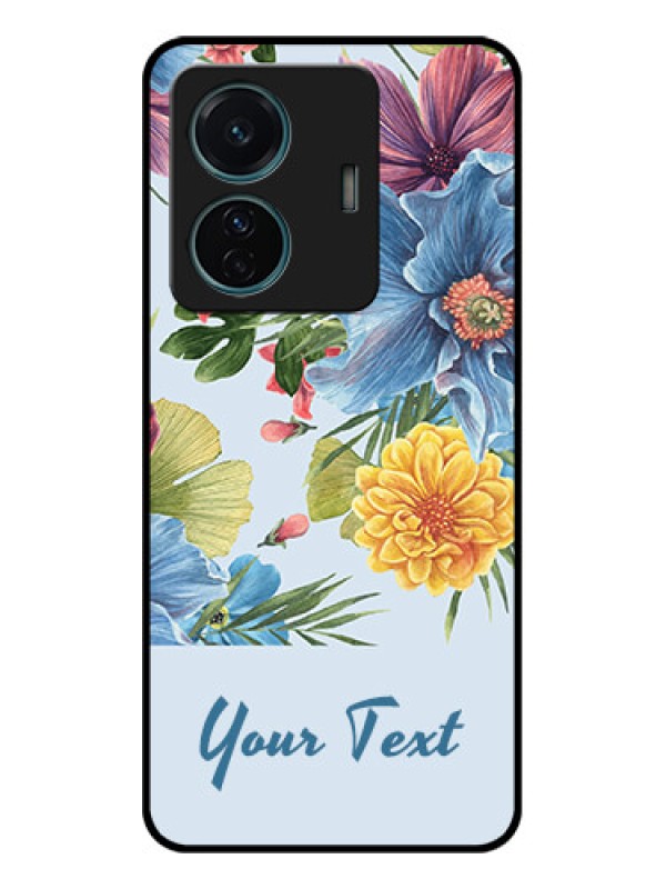Custom Vivo T1 Pro 5G Custom Metal Phone Case - Stunning Watercolored Flowers Painting Design
