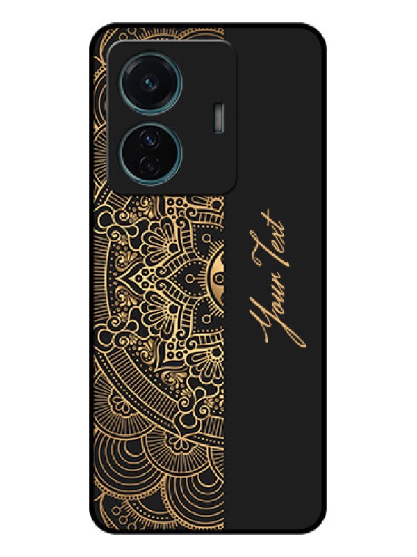 Custom Vivo T1 Pro 5G Custom Metal Phone Case - Mandala Art With Custom Text Design