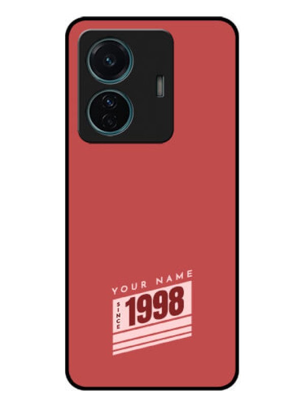 Custom Vivo T1 Pro 5G Custom Metal Phone Case - Red Custom Year Of Birth Design