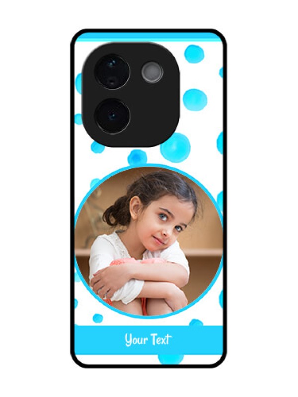Custom Vivo T3 Pro 5G Custom Metal Phone CaseBlue Bubbles Pattern Design