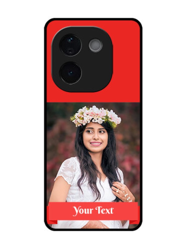 Custom Vivo T3 Pro 5G Custom Metal Phone CaseSimple Red Color Design