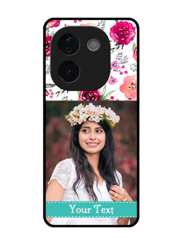 Custom Vivo T3 Pro 5G Custom Metal Phone CaseWater Colors Floral Design