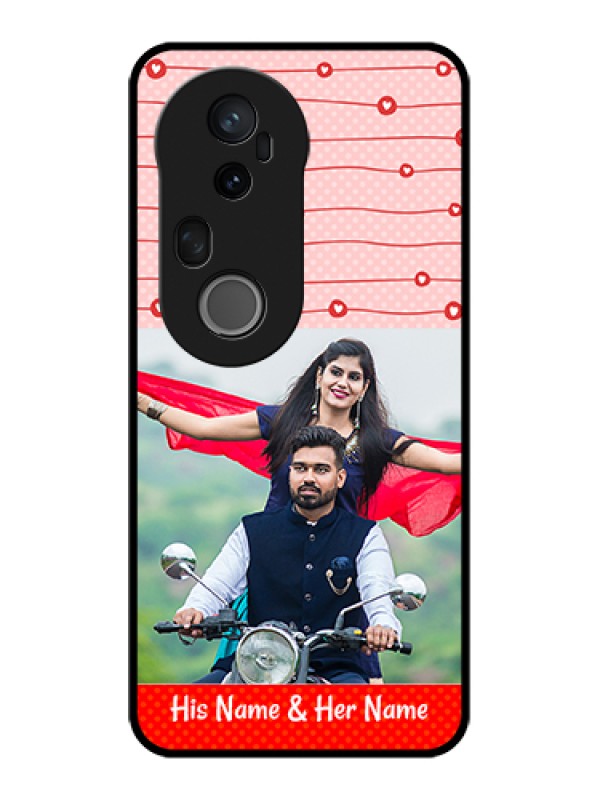 Custom Vivo T4 Ultra 5G Custom Metal Phone Case - Red Pattern Case Design