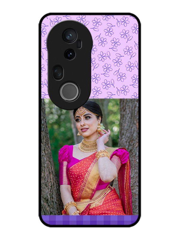 Custom Vivo T4 Ultra 5G Custom Metal Phone Case - Purple Floral Design