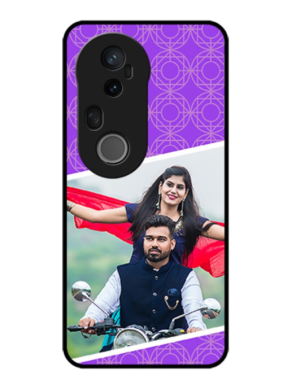 Custom Vivo T4 Ultra 5G Custom Metal Phone Case - Violet Color Pattern Design