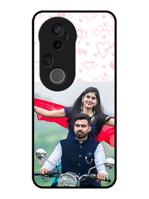 Custom Vivo T4 Ultra 5G Custom Metal Phone Case - Pink Flying Heart Design