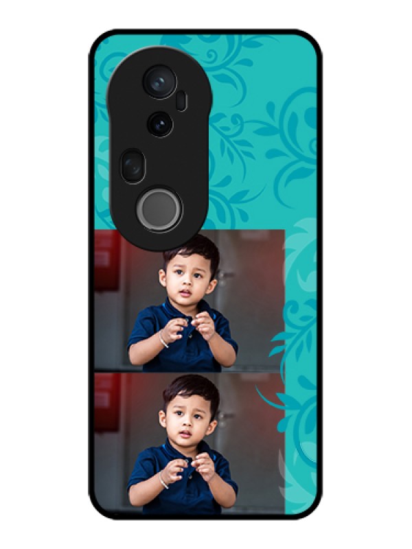 Custom Vivo T4 Ultra 5G Custom Metal Phone Case - With Photo And Green Floral Design