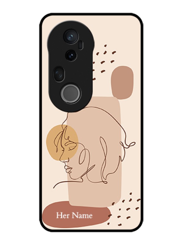 Custom Vivo T4 Ultra 5G Custom Metal Phone Case - Calm Woman Line Art Design