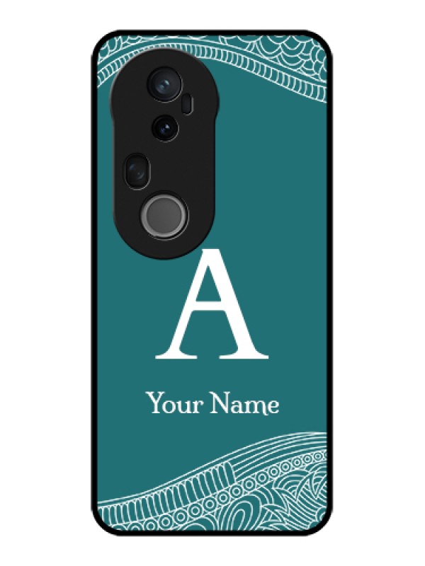 Custom Vivo T4 Ultra 5G Custom Metal Phone Case - Line Art Pattern With Custom Name Design
