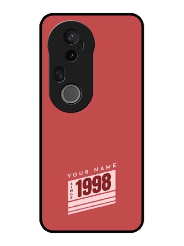 Custom Vivo T4 Ultra 5G Custom Metal Phone Case - Red Custom Year Of Birth Design