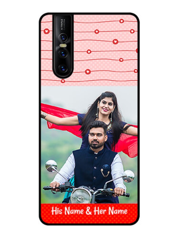 Custom Vivo V15 Pro Custom Metal Phone CaseRed Pattern Case Design
