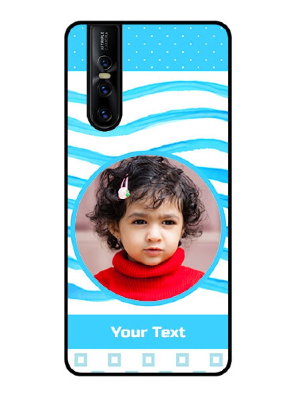 Custom Vivo V15 Pro Custom Metal Phone CaseSimple Blue Case Design