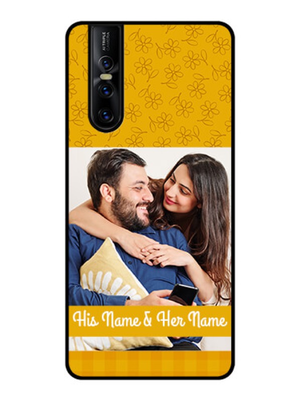 Custom Vivo V15 Pro Custom Metal Phone CaseYellow Floral Design