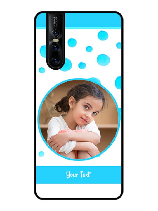 Custom Vivo V15 Pro Custom Metal Phone CaseBlue Bubbles Pattern Design