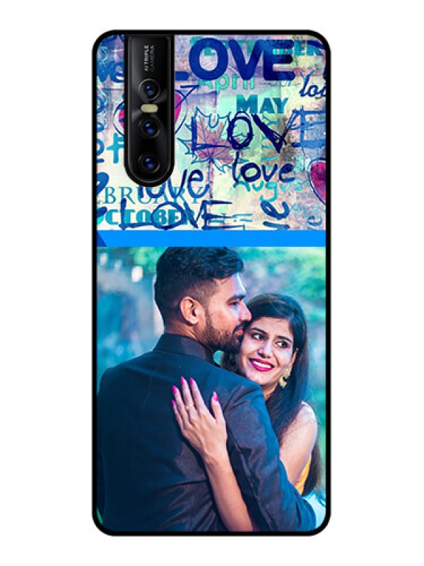 Custom Vivo V15 Pro Custom Metal Phone CaseColorful Love Design