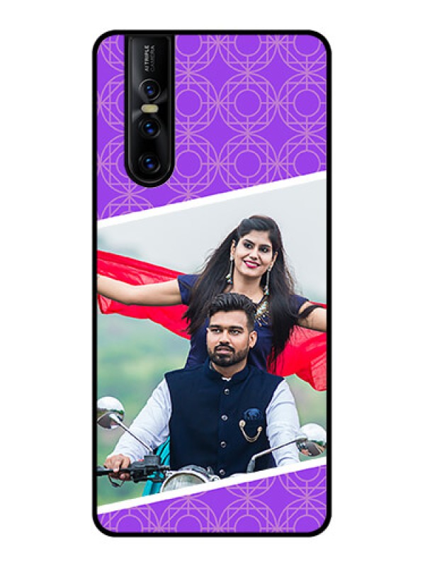Custom Vivo V15 Pro Custom Metal Phone CaseViolet Color Pattern Design