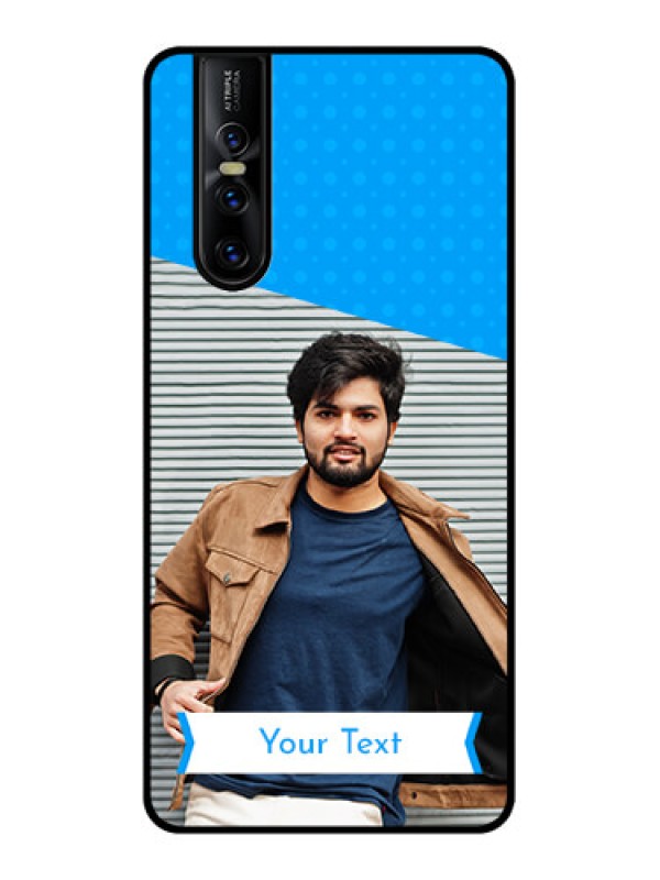 Custom Vivo V15 Pro Custom Metal Phone CaseSimple Blue Color Design