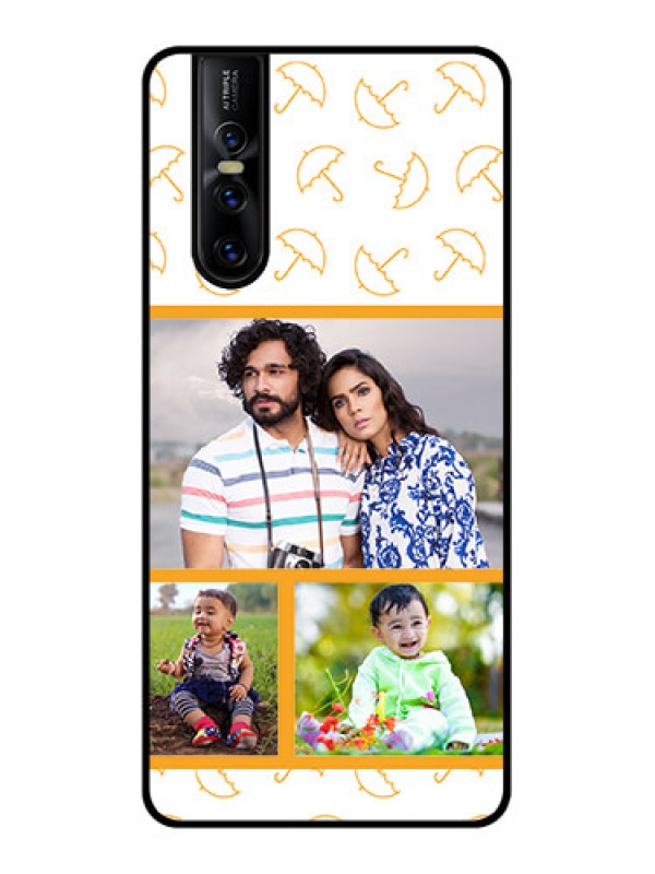 Custom Vivo V15 Pro Custom Metal Phone CaseYellow Pattern Design