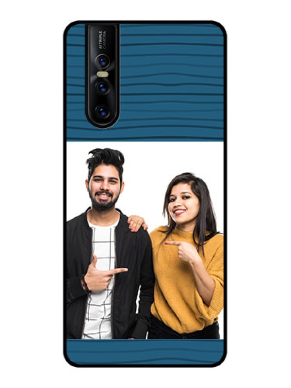 Custom Vivo V15 Pro Custom Metal Phone CaseBlue Pattern Cover Design