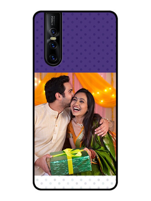 Custom Vivo V15 Pro Custom Metal Phone CaseViolet Colored Pattern Design