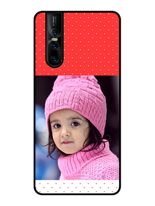 Custom Vivo V15 Pro Custom Metal Phone CaseRed Pattern Design