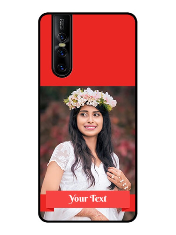 Custom Vivo V15 Pro Custom Metal Phone CaseSimple Red Color Design