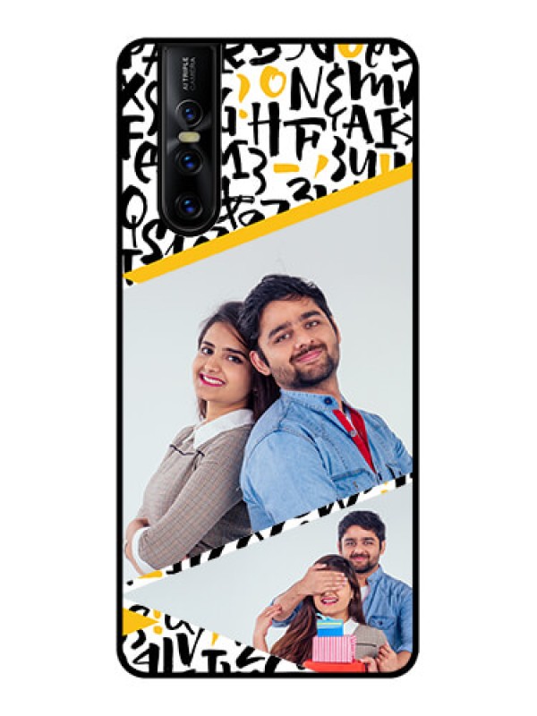 Custom Vivo V15 Pro Custom Metal Phone CaseLetters Pattern Design