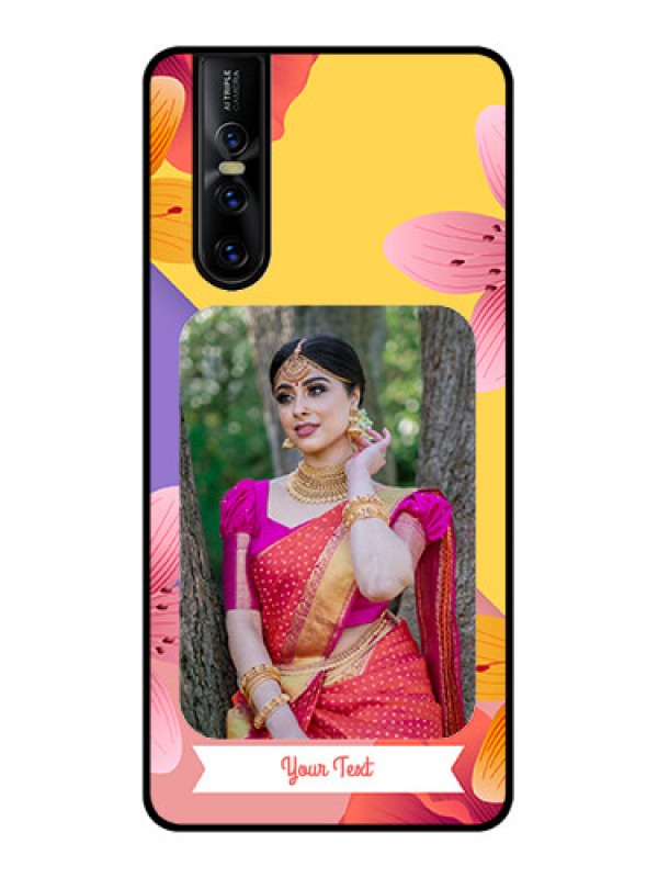 Custom Vivo V15 Pro Custom Metal Phone Case3 Image With Vintage Floral Design