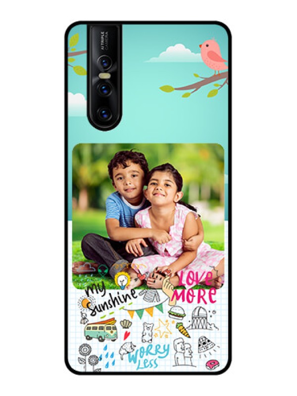 Custom Vivo V15 Pro Custom Metal Phone CaseDoodle Love Design