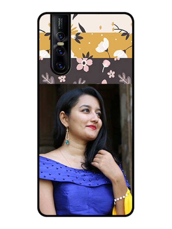 Custom Vivo V15 Pro Custom Metal Phone CaseStylish Floral Design