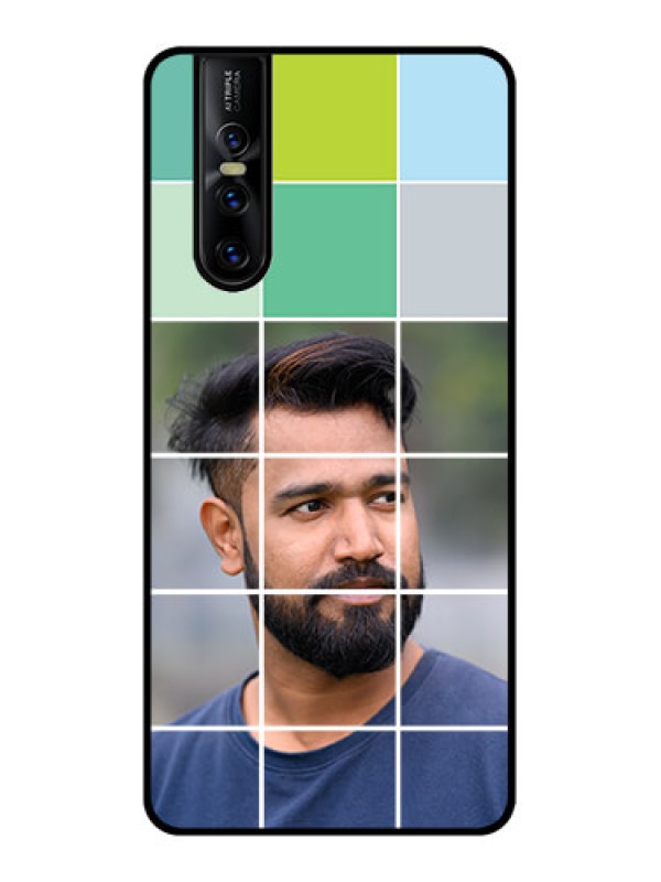 Custom Vivo V15 Pro Custom Metal Phone CaseWith White Box Pattern