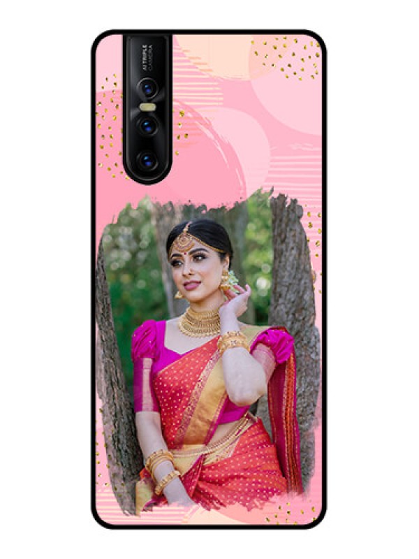 Custom Vivo V15 Pro Custom Metal Phone CaseGold Glitter Splash Design