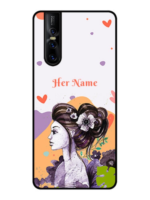 Custom Vivo V15 Pro Custom Metal Phone CaseWoman And Nature Design