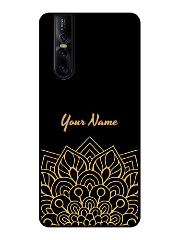 Custom Vivo V15 Pro Custom Metal Phone CaseGolden Mandala Design