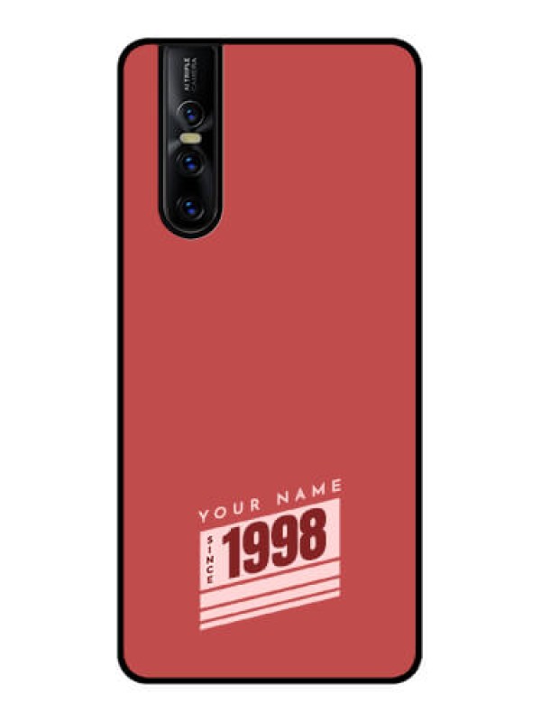 Custom Vivo V15 Pro Custom Metal Phone CaseRed Custom Year Of Birth Design