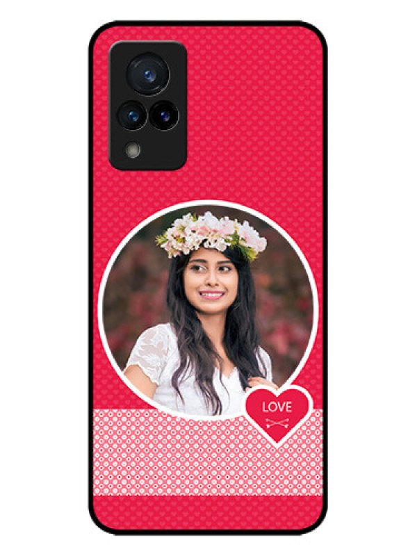 Custom Vivo V21 5G Custom Metal Phone CasePink Color Pattern Design