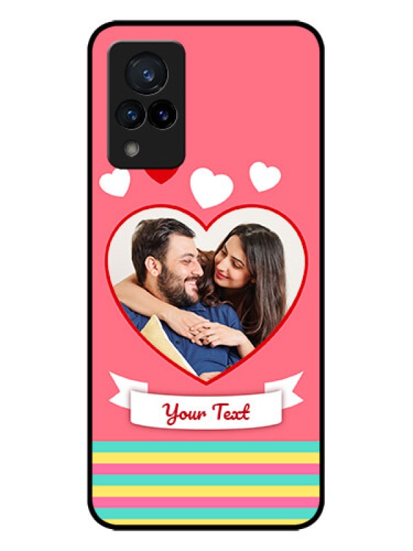 Custom Vivo V21 5G Custom Metal Phone CaseLove Shapes Doodle Design