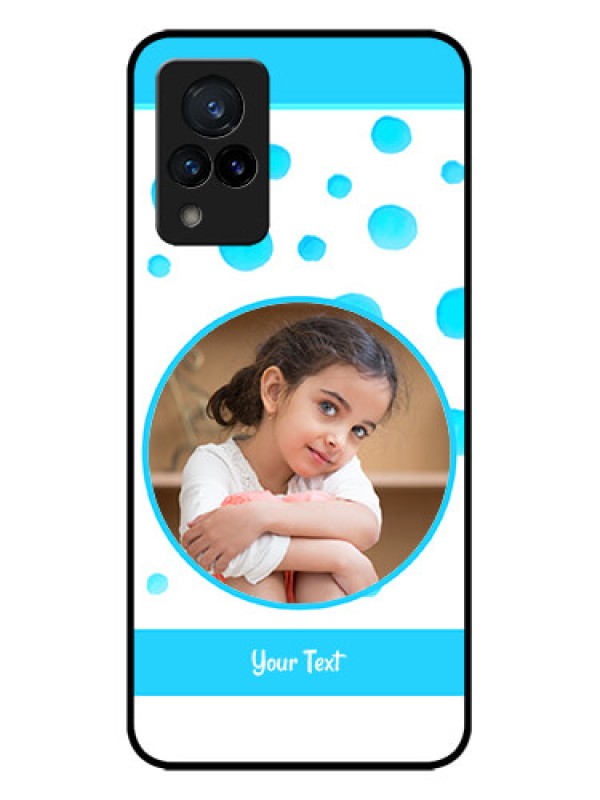 Custom Vivo V21 5G Custom Metal Phone CaseBlue Bubbles Pattern Design