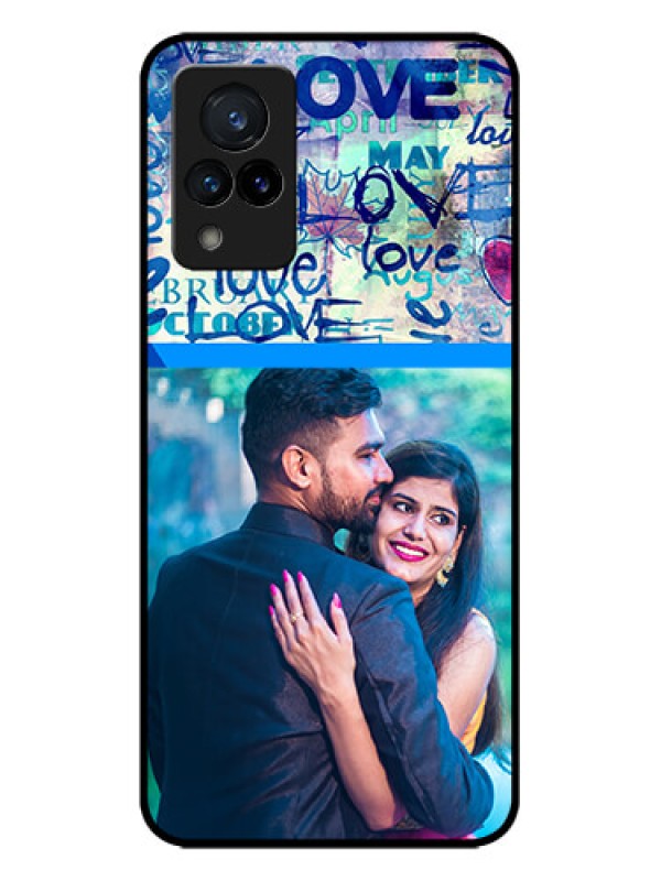 Custom Vivo V21 5G Custom Metal Phone CaseColorful Love Design