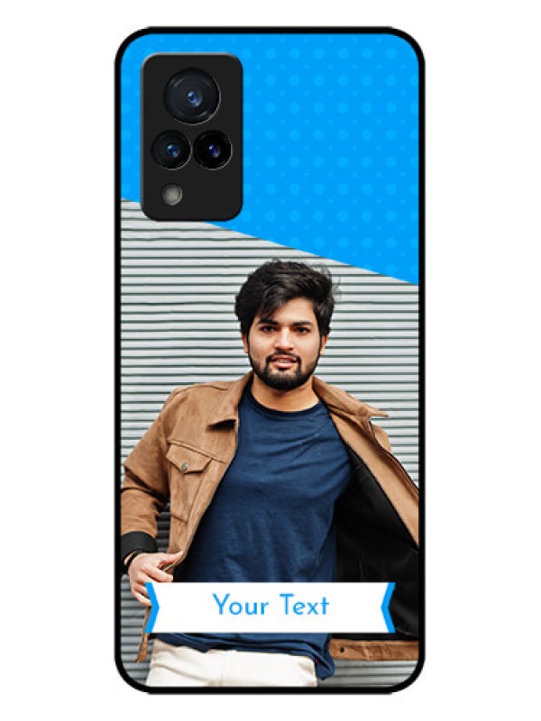 Custom Vivo V21 5G Custom Metal Phone CaseSimple Blue Color Design