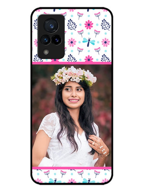 Custom Vivo V21 5G Custom Metal Phone CaseColorful Flower Design