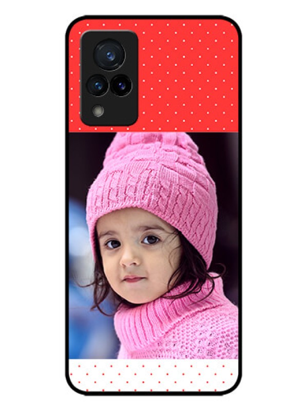 Custom Vivo V21 5G Custom Metal Phone CaseRed Pattern Design