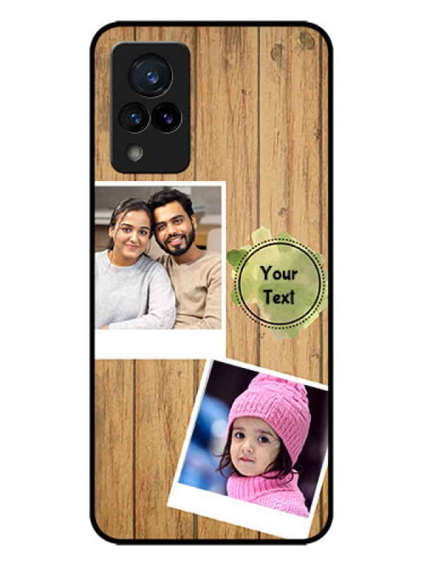 Custom Vivo V21 5G Custom Metal Phone CaseWooden Texture Design