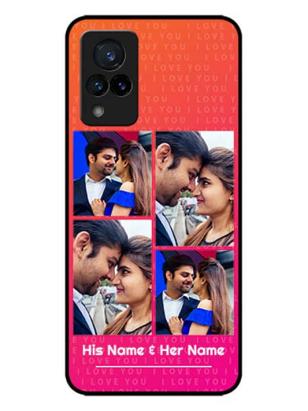 Custom Vivo V21 5G Custom Metal Phone CaseI Love You Pink Design